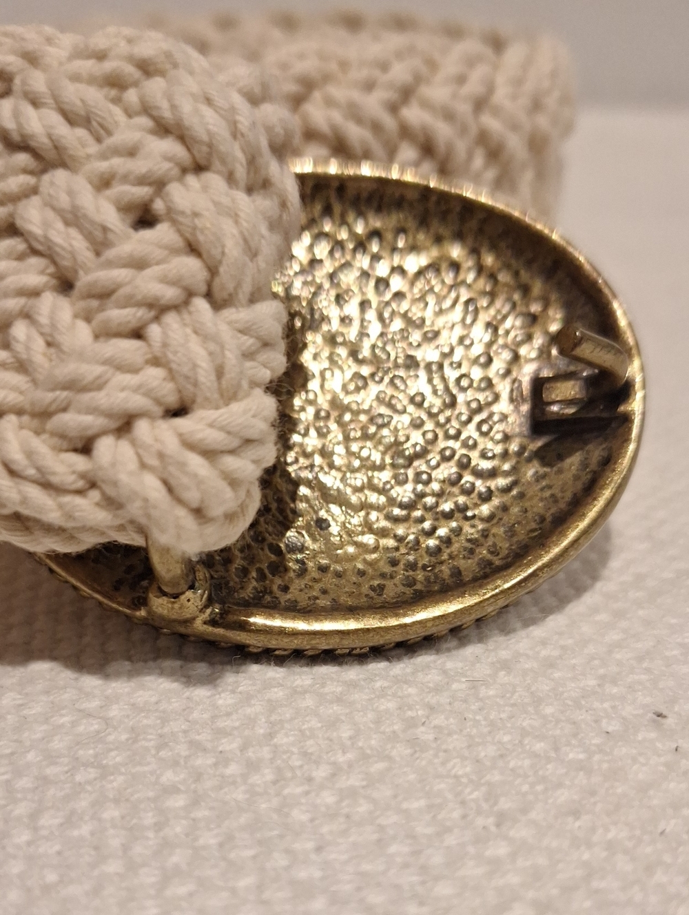 J. Crew Heritage Vintage Cream Woven Belt with Anchor Buckle - Picture 3 of 6